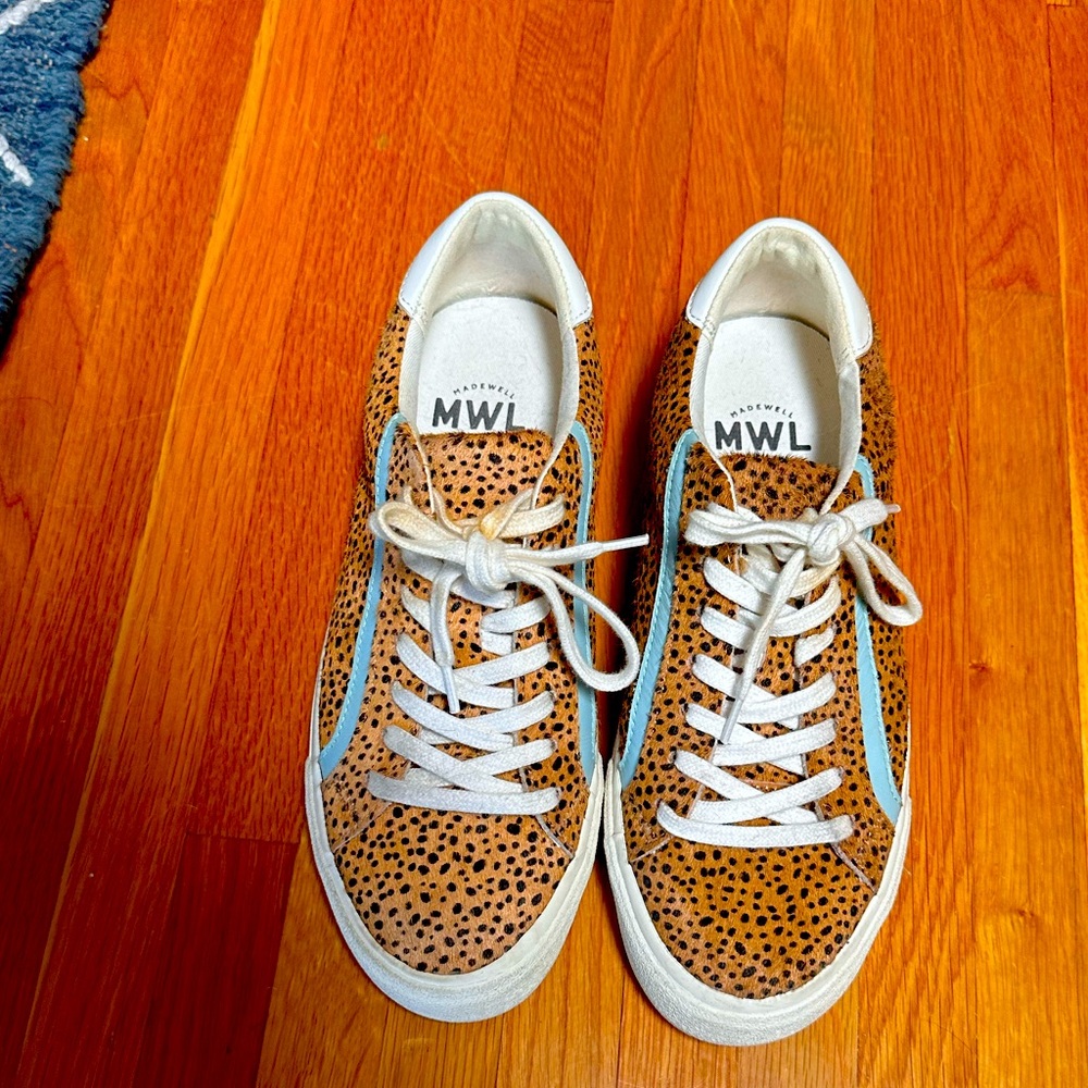 MWL sidewalk low top sneakers in spotted calf hair